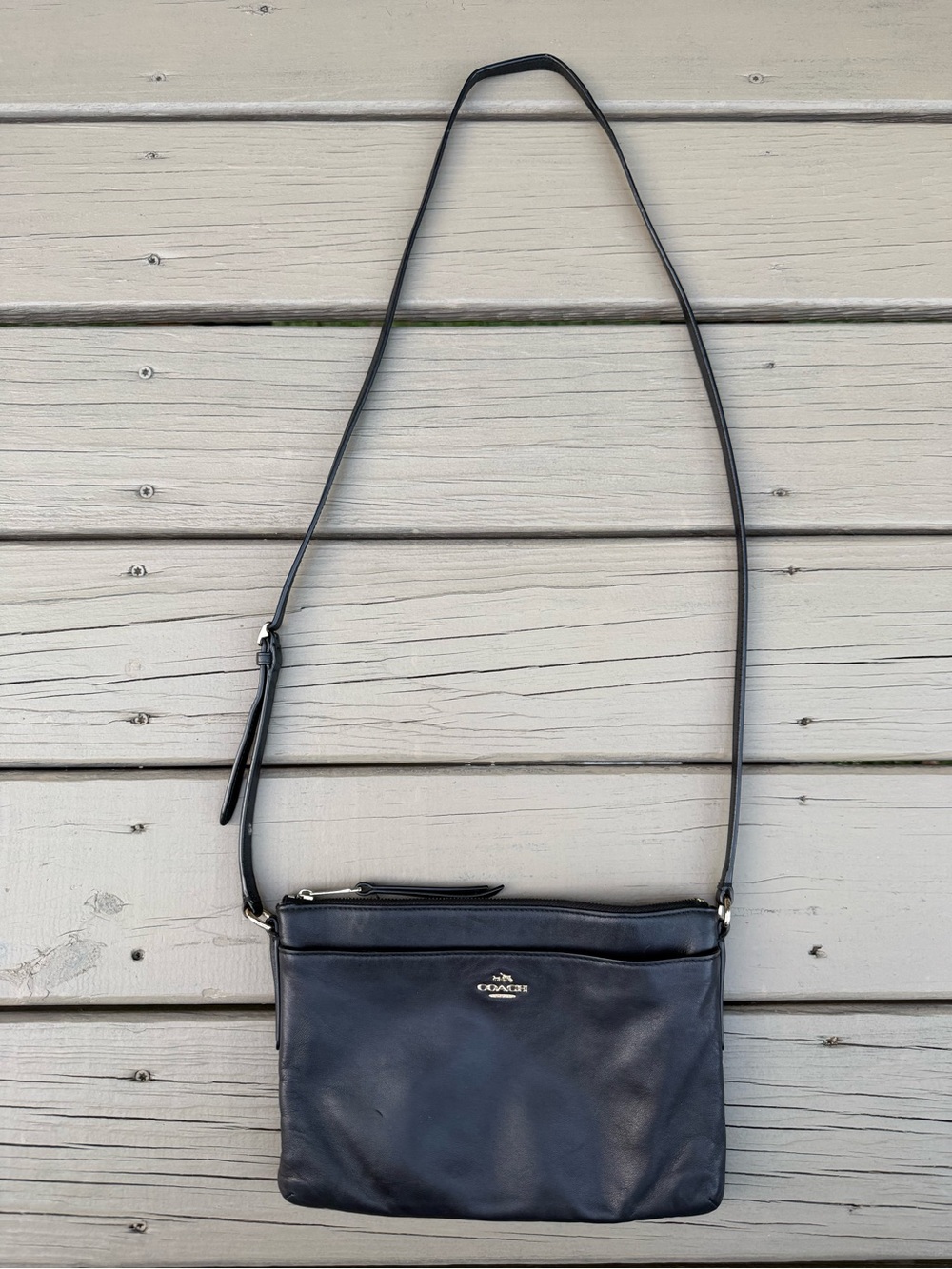 Coach Black Leather Shoulder Crossbody Bag